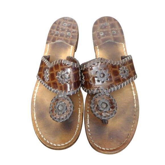Jack Rogers 1960 Hamptons Sandals – Women’s Size 7 – Bronze Brown Leather - Picture 1 of 7